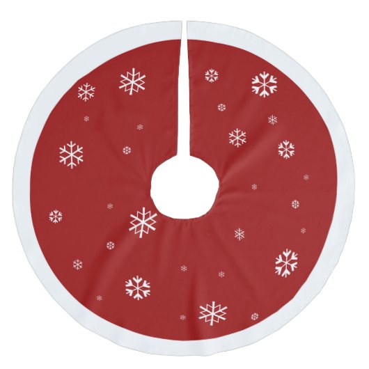 Rood met witte sneeuwvlok ~ Kerstmis Kerstboom Rok (Voorkant)