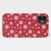 Rood met witte sneeuwvlokken iPhone-draagtas Case-Mate iPhone Case (Achterkant (horizontaal))