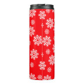 Rood met witte sneeuwvlokken thermosbeker (Achterkant)