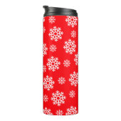 Rood met witte sneeuwvlokken thermosbeker (Geroteerd rechts)