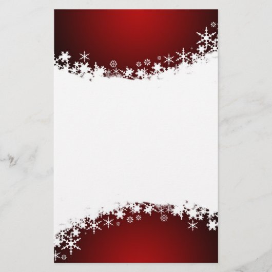 Rood met witte snowflake briefpapier (Voorkant)