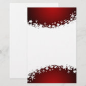 Rood met witte snowflake briefpapier (Voorkant / Achterkant)