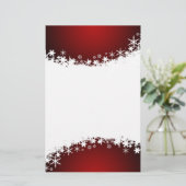 Rood met witte snowflake briefpapier (Staand voorkant)