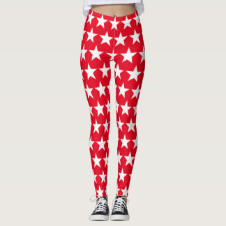 Rood met witte sterren Amerikaanse Leggings
