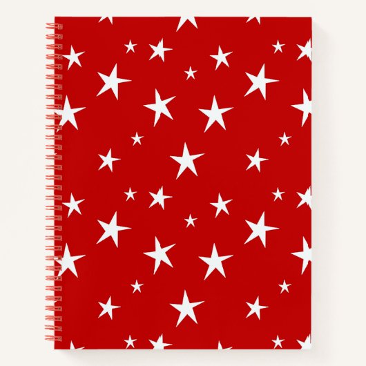 Rood met witte sterren notitieboek (Voorkant)