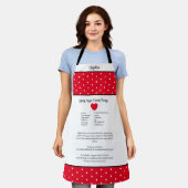 Rood met witte stip met een recept. schort (Gedragen)