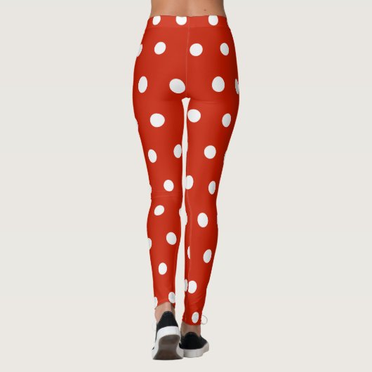 Rood met witte stippen leggings (Achterkant)