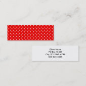 Rood met witte stippen mini visitekaartje (Voorkant / Achterkant)