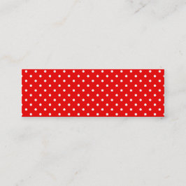 Rood met witte stippen mini visitekaartje