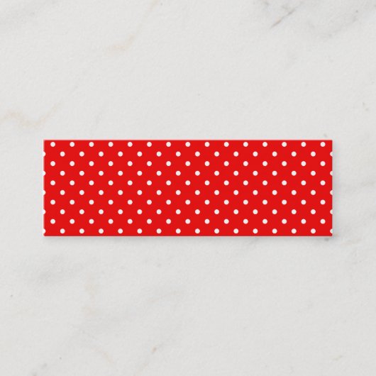 Rood met witte stippen mini visitekaartje (Voorkant)