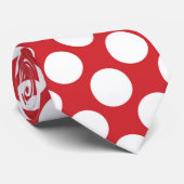 Rood met Witte Stippen Retro Stropdas (Opgerold)