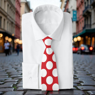 Rood met Witte Stippen Retro Stropdas