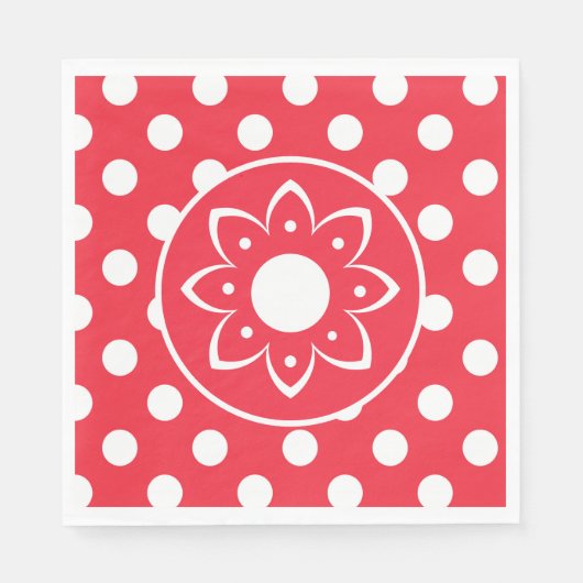 Rood Met Witte Stippen Servet (Voorkant)