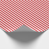 Rood met witte streepjes cadeaupapier (Hoek)