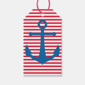 Rood met witte strepen Blauw Anchor Cadeaulabel (Voorkant)