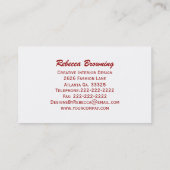 Rood met witte Visitekaartjes (Achterkant)