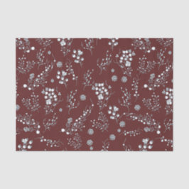 Rood met witte winterbessen tissuepapier