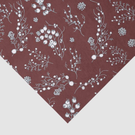 Rood met witte winterbessen tissuepapier (Detail)