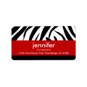 Rood met zebraprint, Adresetiketten Etiket (Voorkant)