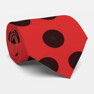 Rood met zwart Polkadot Stropdas Update