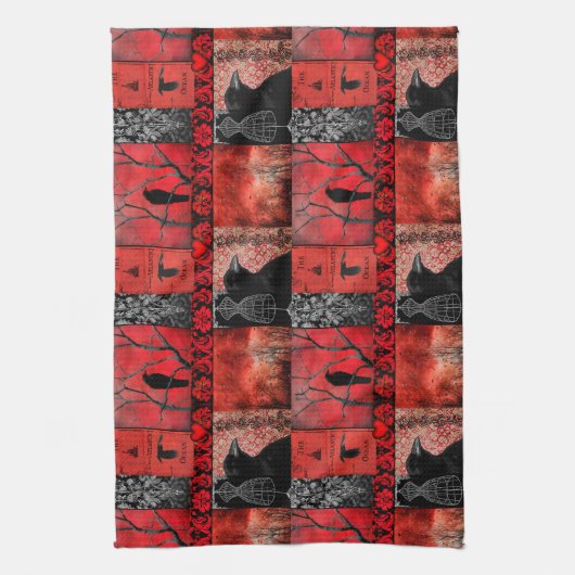 Rood met Zwart Theedoek (Verticaal)