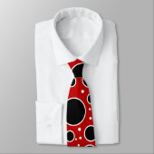 Rood met zwart/wit Stippen Stropdas (Gebonden)