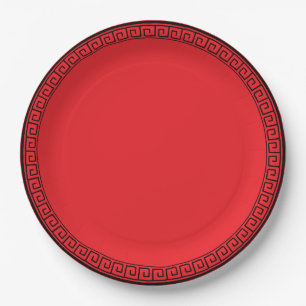 Rood met zwarte afwerking papieren bordje