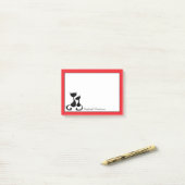 Rood met zwarte katten Silhouette persoonlijk Post-it® Notes (Op bureau)