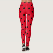 Rood met zwarte pooldots leggings (Achterkant)