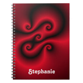 Rood met zwarte spiralen notitieboek