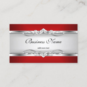 Rood Metaal Chroom Look Elegant Wit Stijl Zilver Visitekaartje
