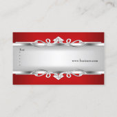 Rood Metaal Chroom Look Elegant Wit Stijl Zilver Visitekaartje (Achterkant)