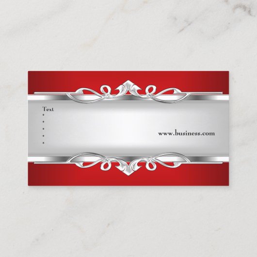 Rood Metaal Chroom Look Elegant Wit Stijl Zilver Visitekaartje (Achterkant)