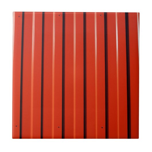 Rood metaal met golfplaten tegeltje (Voorkant)
