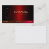 Rood Metallic Geoglyph Symbool Kosmische Ei Logo Visitekaartje (Voorkant / Achterkant)