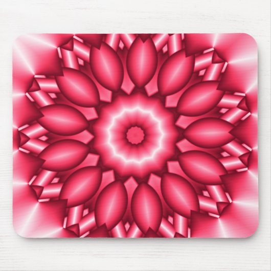 Rood metallisch geometrisch ontwerp muismat (Voorkant)