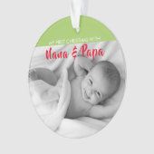 Rood| Mijn eerste Kerstmis met Nana en Papa|Foto Ornament (voorkant)