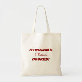 Rood Mijn Weekend Is Geboekt Schattig Boekenliefhe Tote Bag