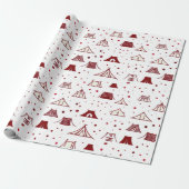 Rood minimaal testontwerp cadeaupapier (Uitgerold)