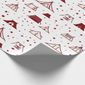 Rood minimaal testontwerp cadeaupapier (Hoek)