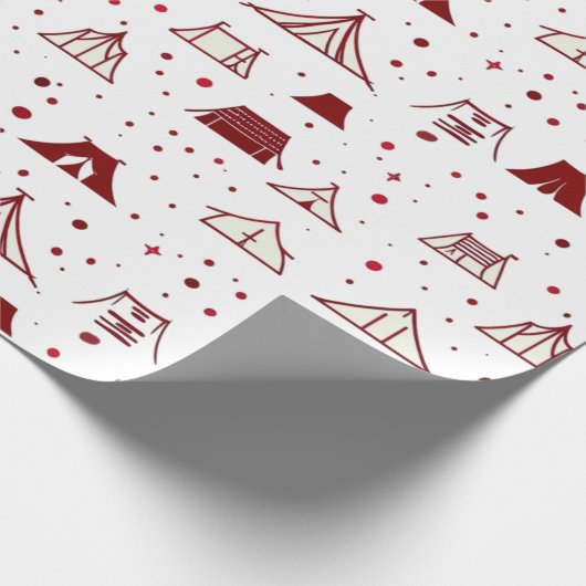 Rood minimaal testontwerp cadeaupapier (Hoek)