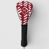 Rood minimalistisch diagonaal gestreept patroon, m golfheadcover (Voorkant)