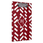Rood minimalistisch diagonaal gestreept patroon, m klembord (Rechts)