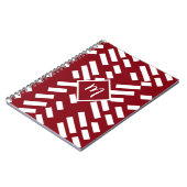 Rood minimalistisch diagonaal gestreept patroon, m notitieboek (Linkerzijde)