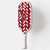 Rood minimalistisch diagonaal gestreept patroon, m pickleball paddle (Links)