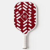 Rood minimalistisch diagonaal gestreept patroon, m pickleball paddle (Achterkant)