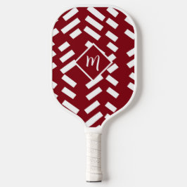 Rood minimalistisch diagonaal gestreept patroon, m pickleball paddle