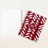 Rood minimalistisch diagonaal gestreept patroon, m planner (Display)