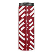 Rood minimalistisch diagonaal gestreept patroon, m thermosbeker (Achterkant)