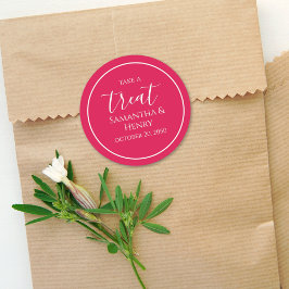 Rood minimalistisch Jubileum kalligrafie Ronde Sticker